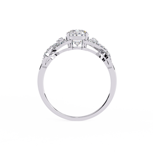 Anillo de Compromiso de Diamante Ovalado Platino con Diamantes Laterales Naturales, Certificado GIA, Joyería Clásica para Mujer - Product Image 3