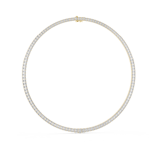 Luxury Bridal <b>Statement</b> <b>Necklace</b> 18K Gold Plated Rhodium Plated Sterling Silver Lab Grown Diamonds IGI Certified Timeless Design - Product Image 1