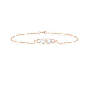 0.07 Carat Rose Gold <b>Infinity</b> Chain <b>Bracelet</b> With Diamond Channel Setting Women's Minimalist Everyday Wear Jewelry - Product Image 5