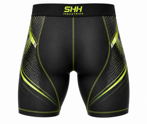 Custom Men <b>Compression</b> Shorts Black Green Sports Base Layer Gym Running Training Fitness Tights OEM Private Label Manufacturer - Product Image 2