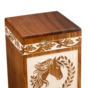 AYAANS Rosewood wooden Hand Carved Wooden Hot Selling cremation Urn <b>Box</b> for Adult Ashes Wholesale Cremation Urns (6X6X11)IN - Product Image 2