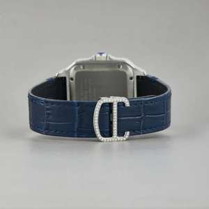 Montre BOJ CATie.R016 entièrement blanche avec lunette en diamants VVS, verre luxueux, acier inoxydable, mouvement automatique Moissanite, 41 mm - Product Image 4