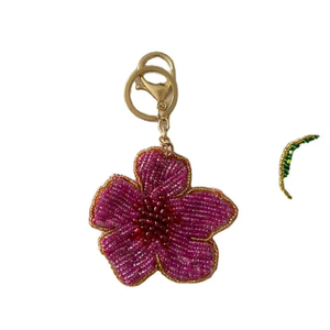 Colorful Bohemian Bead Embroidery Keychain Traditional Indian Handicraft Skilled Artisans' <b>Bag</b> <b>Charm</b> - Product Image 4