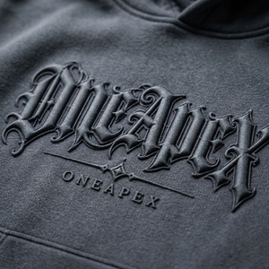 Sweat à capuche oversize gris foncé gaufré pour homme, style streetwear, avec logo frontal, vente en gros - Product Image 6