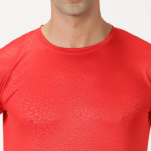 Men's <b>Geometric</b> Pattern Printed Athletic T-<b>Shirt</b> Curved Hem Gym Workout Fitness Top - Product Image 6