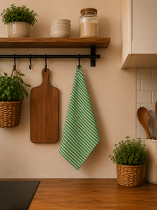 Blue Striped <b>Kitchen</b> Tea <b>Towel</b> Cotton Drying Cloth Absorbent Cleaning Rag for Cookware Counter - Product Image 1