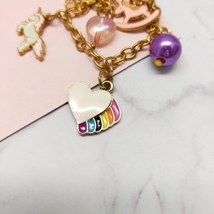 Bracelet Licorne Accessoires Cœur Arc-en-ciel Coloré Perles Décoratives pour Remise de Diplôme, Fêtes et Usage Quotidien - Product Image 2