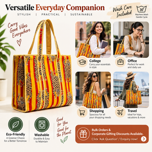 Sac à bandoulière matelassé en coton avec fermeture éclair, style ethnique indien, imprimé tigre jaune et rouge, fait main, pour femme, vente en gros - Product Image 4