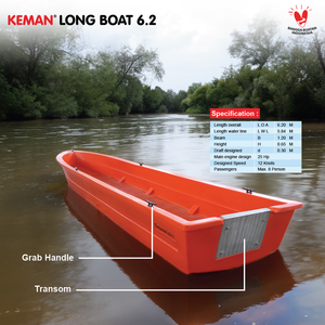 เรือคีแมน พีอี ลองโบ๊ท 6.2ม. // สำหรับเรือตกปลา // ใช้ได้กับมอเตอร์ติดท้ายเรือ 15-25 แรงม้า - Product Image 3