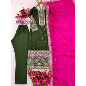 Conjunto Dupatta de Top para fiesta de trabajo con secuencia bordada para mujer con diseño elegante - Product Image 4
