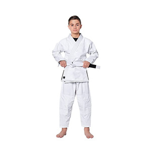 Traje de judo para uso en el dojo, fabricado con una estructura de tela gruesa para resistir lanzamientos y técnicas de base. - Product Image 2