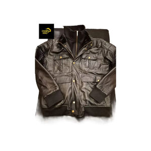 Veste en cuir de vache pour homme de haute qualité, personnalisée, matelassée, écologique, style vintage, doublure en polyester, fermeture à un bouton - Product Image 1