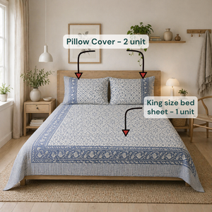 Jaipur Hand <b>Block</b> Printed Floral Pure Cotton Indian <b>Bed</b> Sheet Set Wholesale Durable Skin Friendly Non Toxic Dyes Wedding - Product Image 6