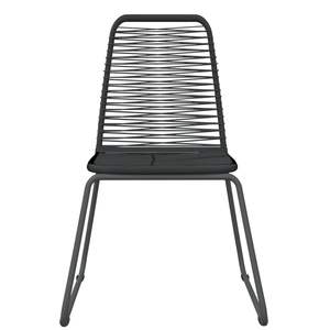 Juego de comedor de patio negro de 7 piezas para uso en el jardín - Product Image 4