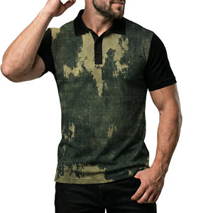Chemises polo camouflage personnalisées pour hommes, séchage rapide, imprimé camouflage tactique, manches courtes, tricotées, prix de gros. - Product Image 3