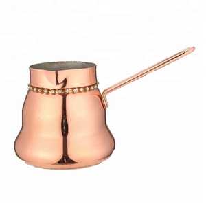 Traditional Turkish Copper Coffee Pot Engraved Cezve Ibrik Arabic Espresso <b>Maker</b> Stovetop Coffee Pot With Long Brass Handle - Product Image 3