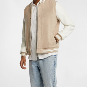 Blouson Bomber d'Hiver Personnalisé à Col Montant pour Homme, en Laine Premium, Coupe-Vent, avec Logo Frontal, Style Streetwear - Product Image 6