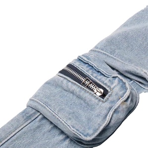 Pantalon cargo en jean taille haute pour femme, coupe ample, longueur intégrale, avec plusieurs poches, style décontracté, idéal pour le printemps - Product Image 4