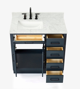 Wholesale Timothy 37 Inch <b>Bathroom</b> Vanity Cabinet Left Offset Sink Cabinet Only 5 Finish Options OEM Vietnam Manufacturer - Product Image 5