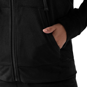 Ensemble de survêtement en molleton noir pour femmes, à capuche, avec fermeture éclair, décontracté, deux pièces, coupe régulière, toutes saisons - Product Image 6
