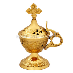Quemador de Incienso Metálico con Asa |   Incensario de Mano para Iglesia – DOUBLE VEE EXPORTS - Product Image 2