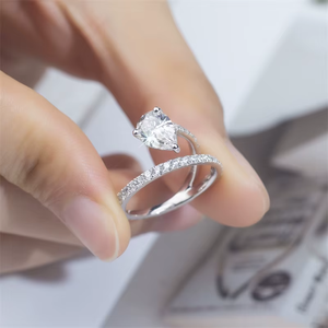 IGI Pear Shape Lab Grown Diamond Rings Wedding Jewelry Ring Simple Design Women Snake Shaped Open Ring - Product Image 2