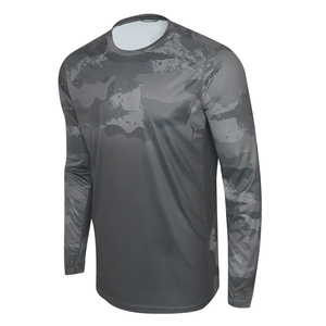 Camiseta de Pesca Profesional de Cuello Redondo, Tallas Grandes, Secado Rápido, Protección UPF 50, Ligera, Manga Larga, Protección Solar, para Actividades al Aire Libre - Product Image 1