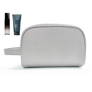 Neceser de Viaje de Piel Sintética Plateada con Logotipo Personalizado para Hombre y Mujer, Organizador de Artículos de Aseo, Impermeable, Nuevo, Bolsa de Maquillaje/Cosméticos - Product Image 5