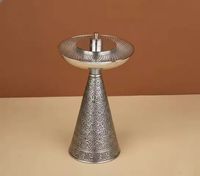 Brûleur à Bakhoor en Bronze Antique, Porte-Encens Métallique Gravé Filigrane, Encensoir Arabe pour Oud, Mabkhara Conique Vintage, Décoration d'Intérieur