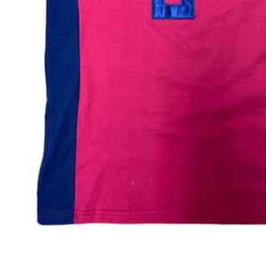 T-shirt Ringer Homme Bleu Royal Rose à Panneaux Contrastants Col Rond Logo Brodé Personnalisé Coton Streetwear OEM Vente en Gros - Product Image 5