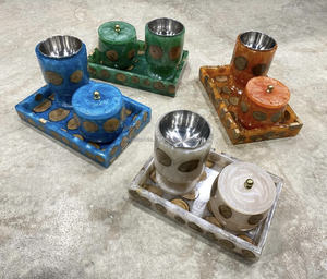 Brûleur d'encens en résine en bois matériel mixte porte-encens brûleur d'encens décoratif Agate brûleur en résine arabe décoration de la maison - Product Image 1