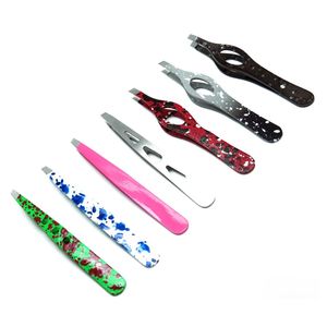 Juego de 7 Pinzas para Cejas Inclinadas de Acero Inoxidable con Logotipo Personalizado, Herramienta de Belleza Reutilizable y Ecológica para Depilación Manual - Product Image 2