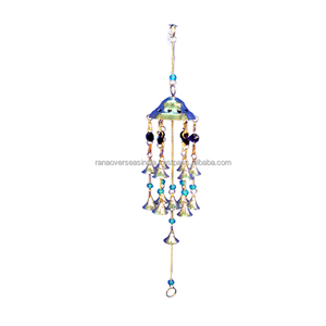 Carillon éolien en laiton suspendu créatif personnalisé avec des perles pour la maison balcon jardin énergie positive - Product Image 6