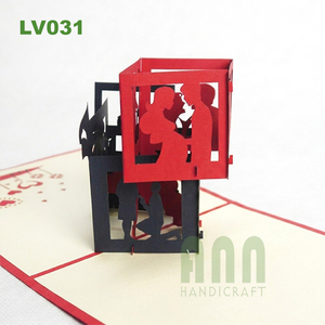Logotipo personalizado Love Cube 3D Tarjeta de felicitación Recuerdo Estampado en caliente Impresión offset para el día de San Valentín Aniversario Todas las ocasiones - Product Image 1