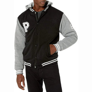 Men Casual Fleece <b>Jacket</b> Winter Fleece <b>Varsity</b> <b>Jacket</b> <b>Boys</b> Hooded Warm Coat Casual Hoodie Style Outerwear - Product Image 1