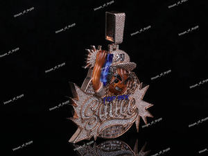 Collar con Colgante de Dibujos Animados Estilo Hip Hop con Incrustaciones de Piedras de Moissanita con Apariencia de Diamante, Joyería Personalizada, Regalo - Product Image 3