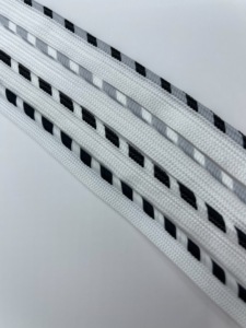 Double Braided White Black Drawcord <b>Elastic</b> <b>Cord</b> for Garment Use 10mm Nylon Cotton Round Style Simple Structure - Product Image 4