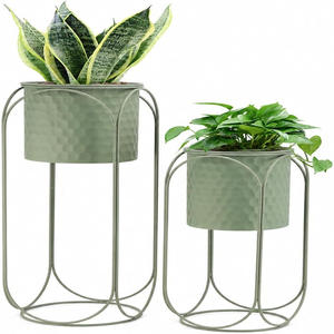 2 <b>Planters</b> with Stand Metal <b>Planter</b> for Indoor Plants <b>Large</b> Plant for Living Room Corner Kitchen Office Garden Balcony <b>Planter</b> - Product Image 1