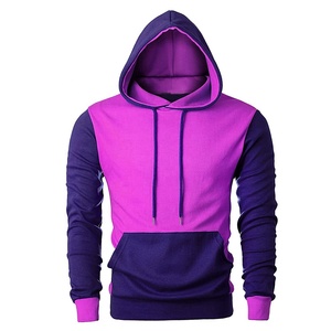 Sudadera con capucha de lana ligera con logotipo personalizado para hombre, jersey con bloques de color, ropa de calle de talla grande, bordado OEM para primavera - Product Image 5