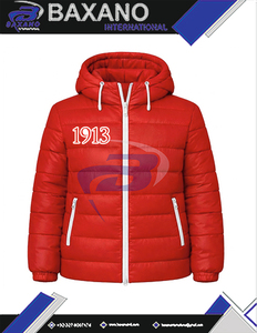 Delta |   Sigma |   Blouson d'hiver rembourré vintage pour homme Theta Sorority, rouge, avec fermeture éclair intégrale, vêtement décontracté pour l'extérieur - Product Image 4