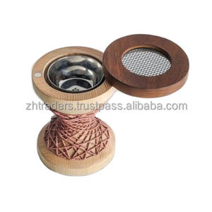 Quemador de Incienso de Madera con Diseño Metálico de Lujo Royal Noor, Base Detallada, Mubkhar Árabe Hecho a Mano para Decoración de Ramadán y Eid - Product Image 1