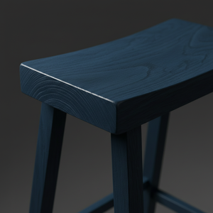 Taburete Alto de Barra, Redondo, de Madera de Caucho Sólida, Moderno, Minimalista, Mueble para el Hogar, Duradero y Ligero - Product Image 4