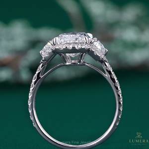 Exquisite 4.274 Carat <b>Cushion</b> Cut Diamond Ring Featuring Cadillac and <b>Round</b> Accent Stones E Color VVS2 VVS VS Clarity Fine Jewel - Product Image 2