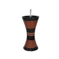 Lavabo sur pied en céramique moderne, résistant à l'eau, avec motif décoratif, pour hôtel et villa
