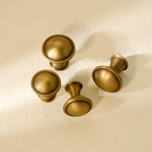 Vintage Antique Brass <b>Cabinet</b> Knob Rounded Dome Drawer Pull Decorative Furniture Hardware <b>Retro</b> Cupboard Handle - Product Image 2
