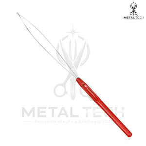 Wholesale Red Handle Micro Links Beads Loop <b>Needle</b> Extension Wire <b>Threader</b> Pulling Hook Stylist Hairdressing Tools - Product Image 3