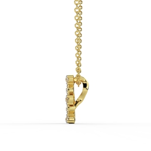จี้เพชรทรงกลมเจียระไนแบบบริลเลียนท์ 14K ทองคำแท้ ประดับเพชรแล็บโกรว์ (แบบเติมเพชร) ได้รับการรับรองจาก IGI พร้อมชุบโรเดียม สำหรับผู้หญิง - Product Image 1