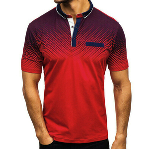 Chemises de golf pour hommes en coton 100% tissé, anti-rides, à manches courtes, avec poche, impression numérique, service OEM ODM personnalisé, MOQ 2 pièces - Product Image 5