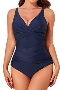 Maillot de bain une pièce pour femme, design décolleté en V profond, dos nu, noir, vente en gros - Product Image 3