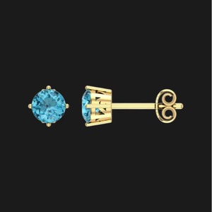 Pendientes redondos de moissanita con acabado dorado y piedras de colores vibrantes, diseñados para un uso elegante y moderno en joyería hip hop. - Product Image 1